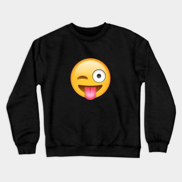 Smiley Face Tongue Out Emoji Tongue Emoji Crewneck Sweatshirt